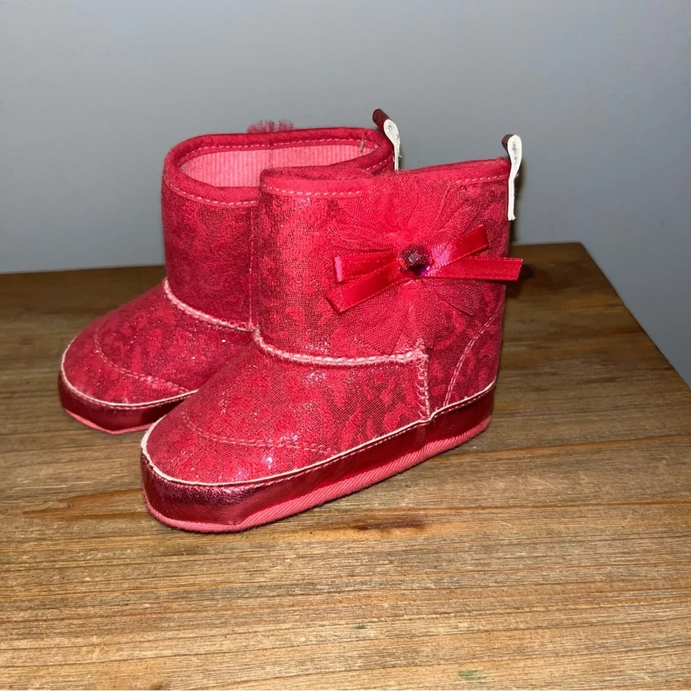 Laura Ashley Pink Glitter Boots
